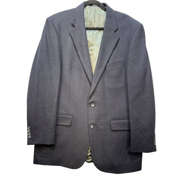 Oscar De La Renta Mens Wool & Cashmere Blazer Jacket 44L Black - Picture 1 of 11